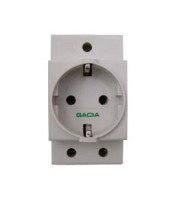 RAIL SHOCKET Power socket, DIN rail, 2P+E, 16A, 250VAC, white