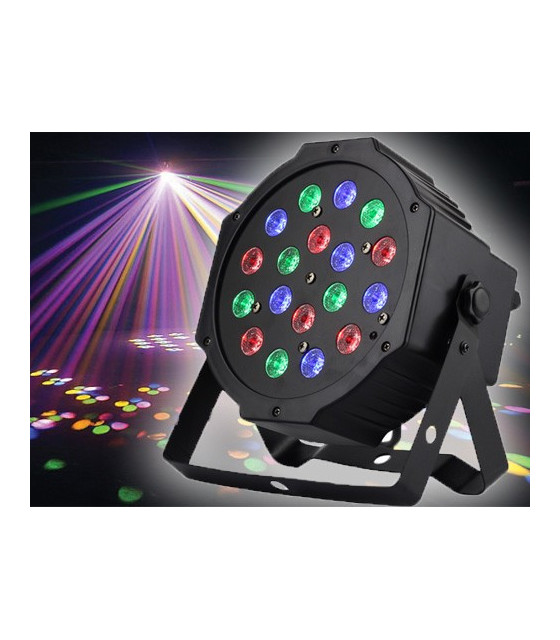 18pcs*3W RGB 3-IN-1 Plastic Indoor LED Par Light