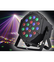 18FLAT PAR LIGHT ΠΡΟΒΟΛΕΑΣ PAR 18 LED & DMX INTERFACE + ΜΙΚΡΟΦΩΝΟ ΦΩΤΟΡΥΘΜΙΚΑ