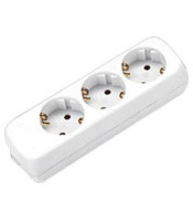 Multiple Outlet Power Strip Extension Cable 3 Slots white