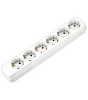 SAFETY POWER STRIP 6 OUTLETS WITHOUT CABLE GES-038 WHITE