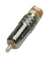 MALE RCA METALLIC ALUMINUM ID10mm (ZINC) red LZ513