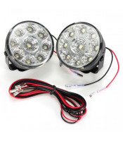 Кръгли дневни DRL LED светлни Cigo с 9 SMD диода, 2 броя