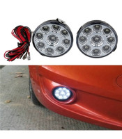 2x 9LED Car Front Fog Tail Lamp Round Daytime Driving Running Light