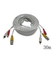 Cable For CCTV Security Camera 30m with audio white