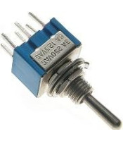 TOGGLE SWITCH MINI DOUBLE POLE 6P ON-OFF-ON 3A/250V MTS-203