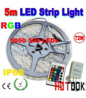 ΣΕΤ ΑΔΙΑΒΡΟΧΗ ΤΑΙΝΙΑ ΜΕ RGB LED 12V 14.W ΚΟΝΤΡΟΛ ΚΑΙ ΤΡΟΦΟΔΟΤΙΚΟ