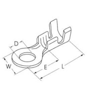 NAKED SINGLE-HOLE CABLE LUG 6.3-2.5 BRASS 6926451