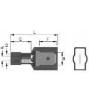 COATED SLIDE CABLE LUG NYLON (Χ/Α) MALE RED M1-6.4AF/8 JEE