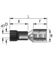 Slide Cable Lug Insulated Female/Male Blue 0.8-6.35 PB2-6.4V