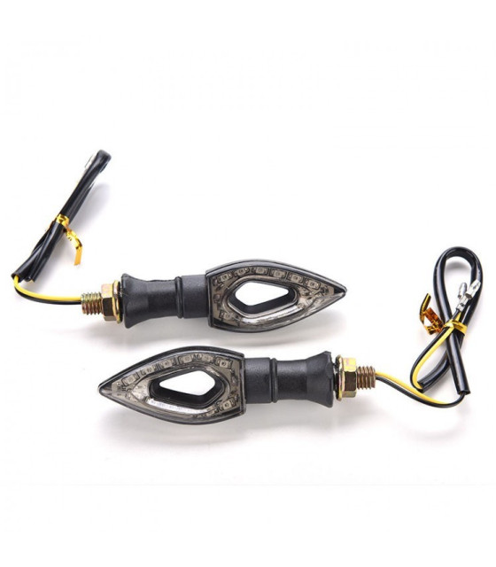 Black Amber Waterproof Motorcycle Moto LED Turn Signal Indicator Blinker Lights Lamp