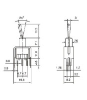 TOGGLE SWITCH MINI SINGLE POLE 3P ON-ON 3A/250V PCB