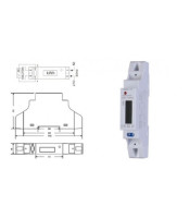 DIN RAIL DIGITAL kWh METER SINGLE-PHASE 5-50Α DD10-L02 YTL