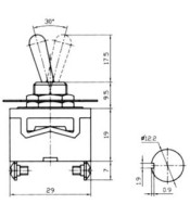 Цк ключе on-off 10A 125V AC, 6A 250V AC SPST 2P