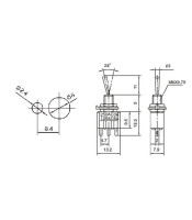 TOGGLE SWITCH MINI SINGLE POLE 3P ON-ON 3A/250V MTS-102