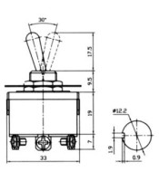 TOGGLE SWITCH DOUBLE POLE 6P ON-OFF-(ON) 10A/250V KN3C-213Α