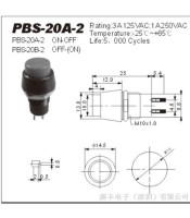 ROUND PUSH ON SWITCH, Φ10 PBS-20B RED