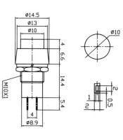 ROUND PUSH ON SWITCH, Φ10 PBS-20B RED