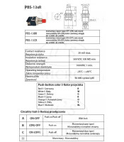 Button Switch PBS-13B NO 250VAC 2A