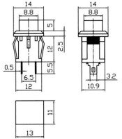 PUSH on Push Button Switch 3A 125VAC