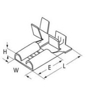 TERMINAL 250 TYPE FLAG RECEPTABLE 7.5/3/16.1 RIGHT ANGLE