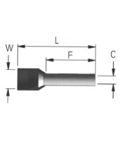 TUBE TERMINAL (END SLEEVE) BLACK E25-16 CHS