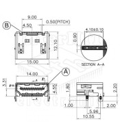 HDMI ΠΛΑΚΕΤΑΣ SMD ME PCB ΒΑΣΗ