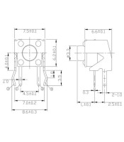 TACT SWITCH 6X6 9.50mm 180gF VERTICAL THDP08