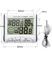 DIGITAL THERMOMETER-HUMIDITY MONITOR WITH SENSOR +CLOCK DC10..