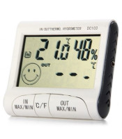 DIGITAL THERMOMETER-HUMIDITY MONITOR WITH SENSOR +CLOCK DC10..