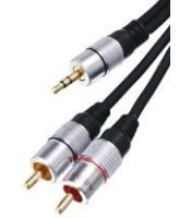 3.5mm -RCA ПОЗЛАТЕН КАБЕЛ 2.5M МЪЖКИ