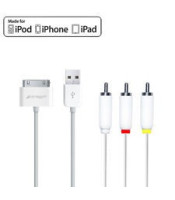 AV CABLE APPLE ΚΑΛΩΔΙΟ ΣΥΝΔΕΣΗΣ VIDEO iPod iPad 2 3 iPhone 4 4S 3GSΓΙΑ ΚΙΝΗΤΑ