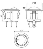 RK2-13 steam iron generator Rocker Switch/ illuminated on-off switch