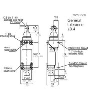 Краен изключвател, TZ-8122, SPDT-NO+NC, 5A/250VAC, щифт с ролка