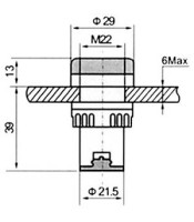 ИНДИКАТОР LED Φ22 230VAC ЗЕЛЕН С ВИНТОВЕ