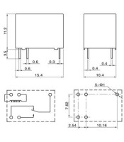 ΜΙΝΙ ΡΕΛΕ ΠΛΑΚΕΤΑΣ 12VDC 1 ΕΠΑΦΩΝ 2 ΘΕΣΕΩΝ 250V 1A