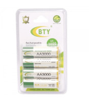 BTY AA 1.2V 3000mAh 4 ΕΠΑΝΑΦΟΡΤΙΖΟΜΕΝΕΣ ΜΠΑΤΑΡΙΕΣ NIMH AA 3000mAhΕΠΑΝΑΦΟΡΤΙΖΟΜΕΝΕΣ