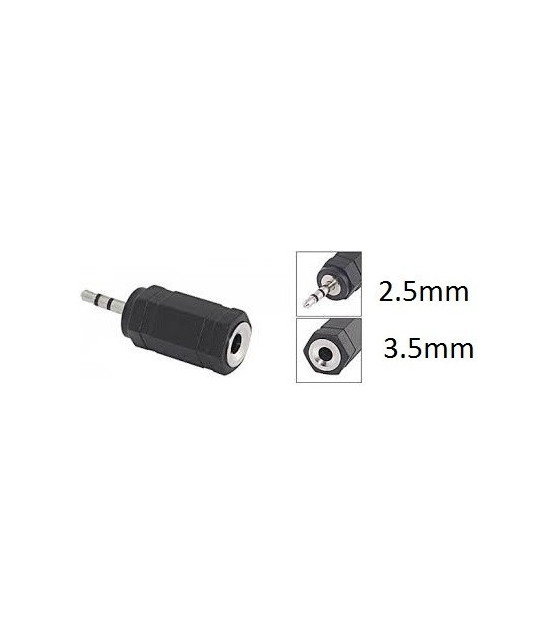 Преходник, Стерео жак 2.5mm мъжки към Стерео жак 3.5mm, Adaptor 2.5mm-M/3.5mm-F