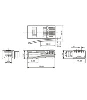 6P4C 3U ΤΗΛΕΦΩΝΙΚΟ ΦΙΣ 6P4C ΑΓΓΛΙΚΟΥ ΤΥΠΟΥ YH-UKCONNECTORS