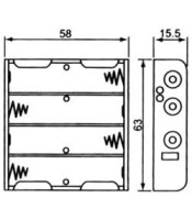 4 AΑ BATTERY HOLDER WITH CABLE