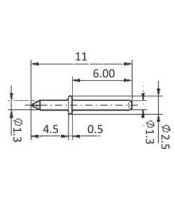 WA45941/1491 ΑΚΡΟΔΕΚΤΗΣ PINS ΑΡΣΕΝΙΚΟΣ 1.3X11mmΑΚΡΟΔΕΚΤΕΣ