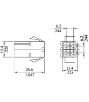 MALE PLASTIC CABLE PLUG 6604A-4P