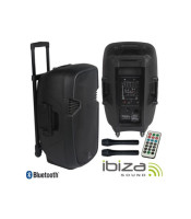 Преносима самостоятелна PA система 12\\"/30CM с USB/SD, 2 x VHF микрофон и BLUETOOTH, от Ibiza Sound