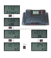 12V/24V 30A Solar Controller PWM LCD Solar Charge Regulator with Load Light and Timer Control Dual USB