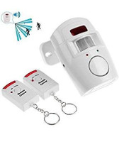 Wireless alarm with motion detector and two remotes