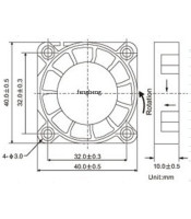 FAN MOTOR DC 12V 40X40X10 HIGH SLEEVE WIRE