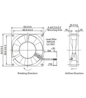 FAN MOTOR 12VDC 92X92X25 SLEEVE WIRE