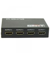 HDMI Сплитер, 1 вход - 4 изхода, Full HD 1080P 3D, Версия 1.4, в комплект със захранване