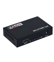 HDMI Сплитер, 1 вход - 4 изхода, Full HD 1080P 3D, Версия 1.4, в комплект със захранване