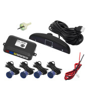 LED Display Car Parking Sensor Radar System Alarm Audio Reversing 4 Set Blue